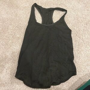 Lululemon size 4 razor back tank sheer stripped/ army green